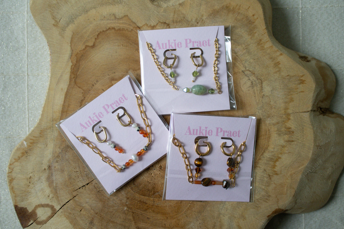 Juwelensetje oorbellen + armband
