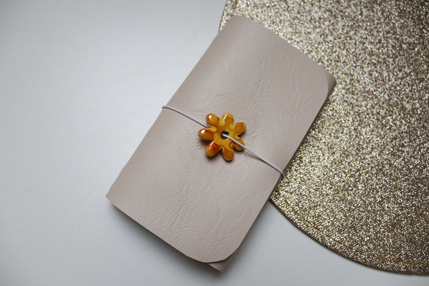 Mini journal wit bloem