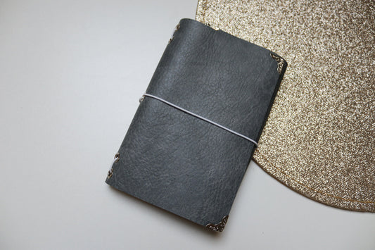 Mini journal zilver wit