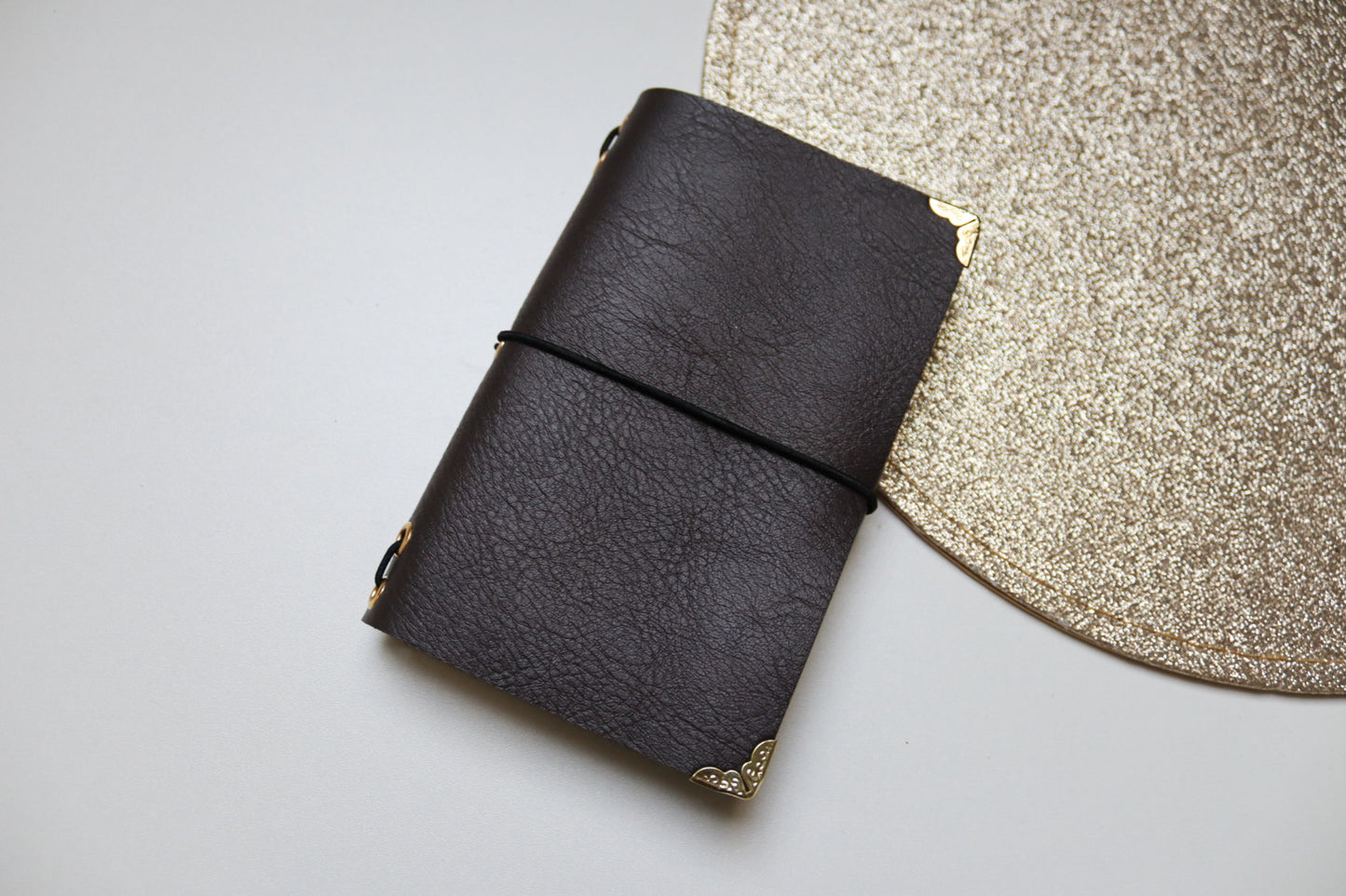 Mini journal bruin goud
