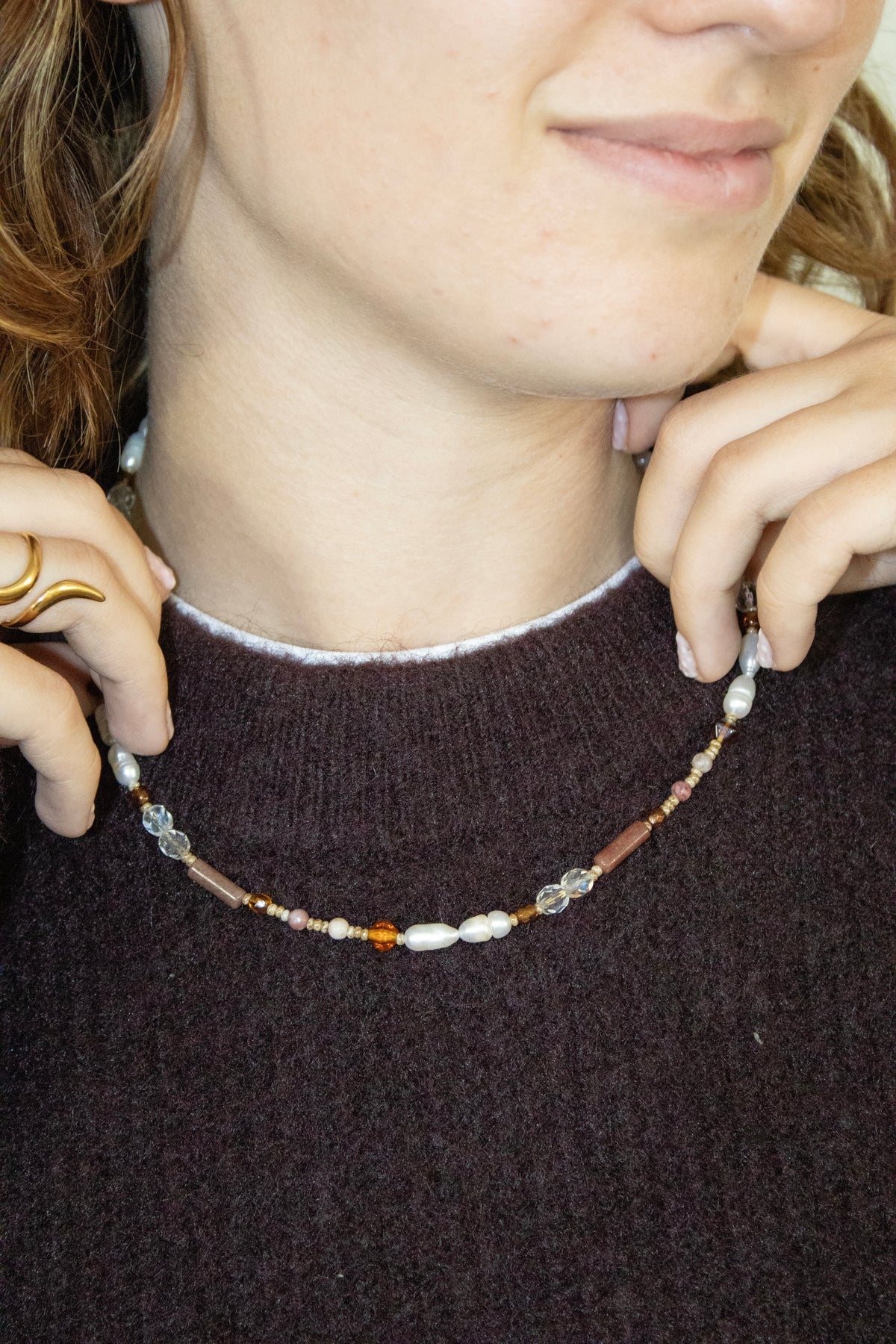 Ketting kristal roos