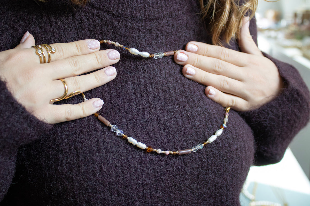 Ketting kristal roos