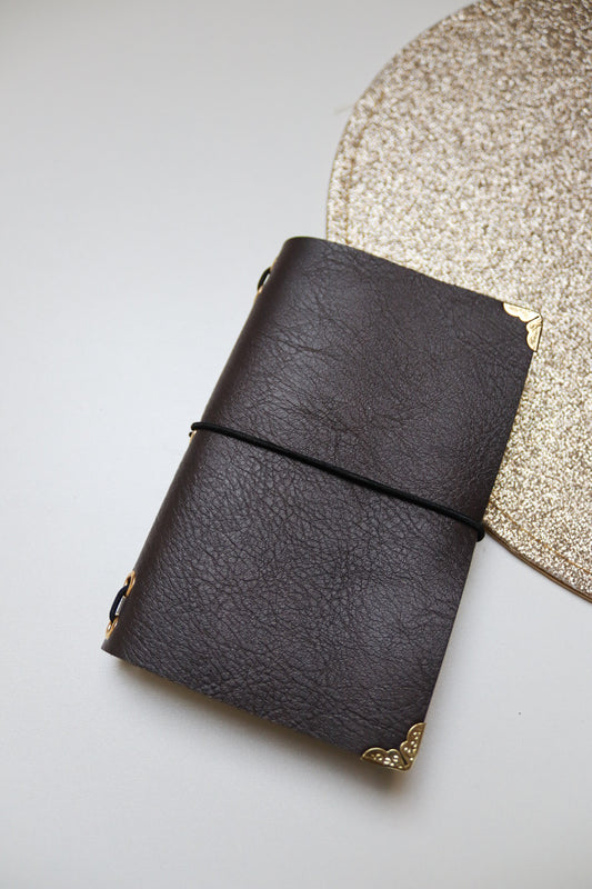 Mini journal bruin goud