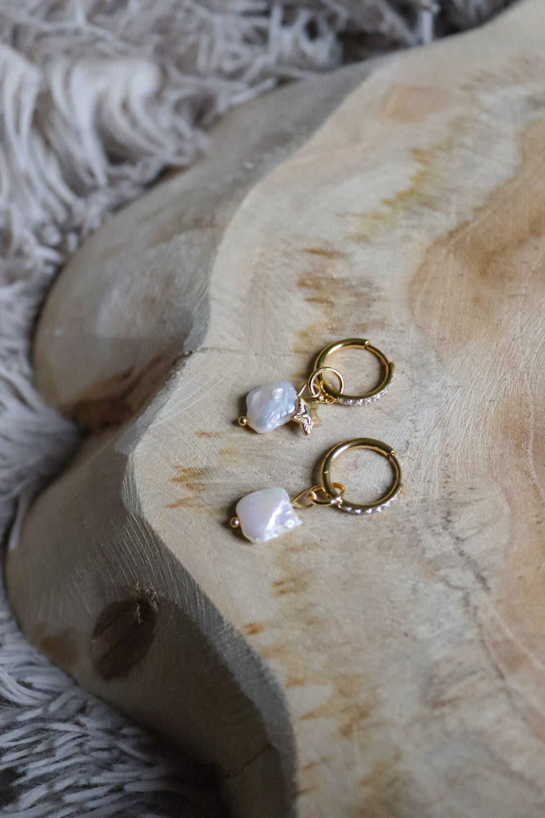 Oorbellen zoetwaterparel sparkle