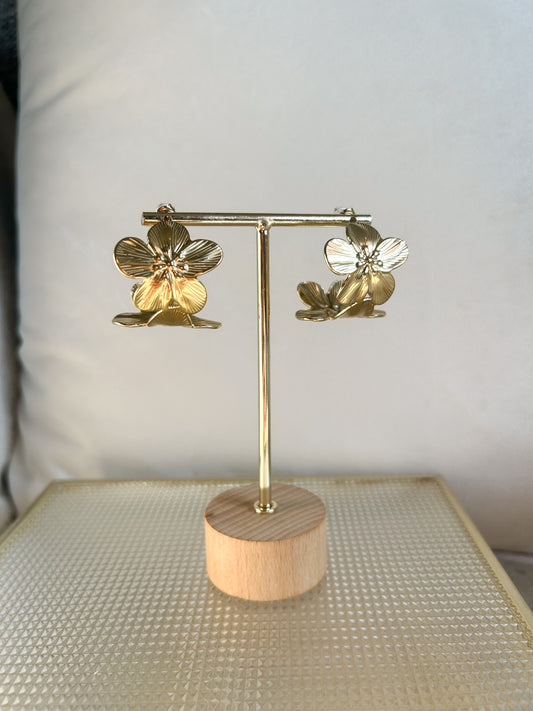 Oorbellen bloemen hoops
