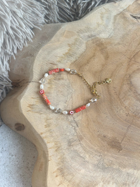 Armband kristal rood