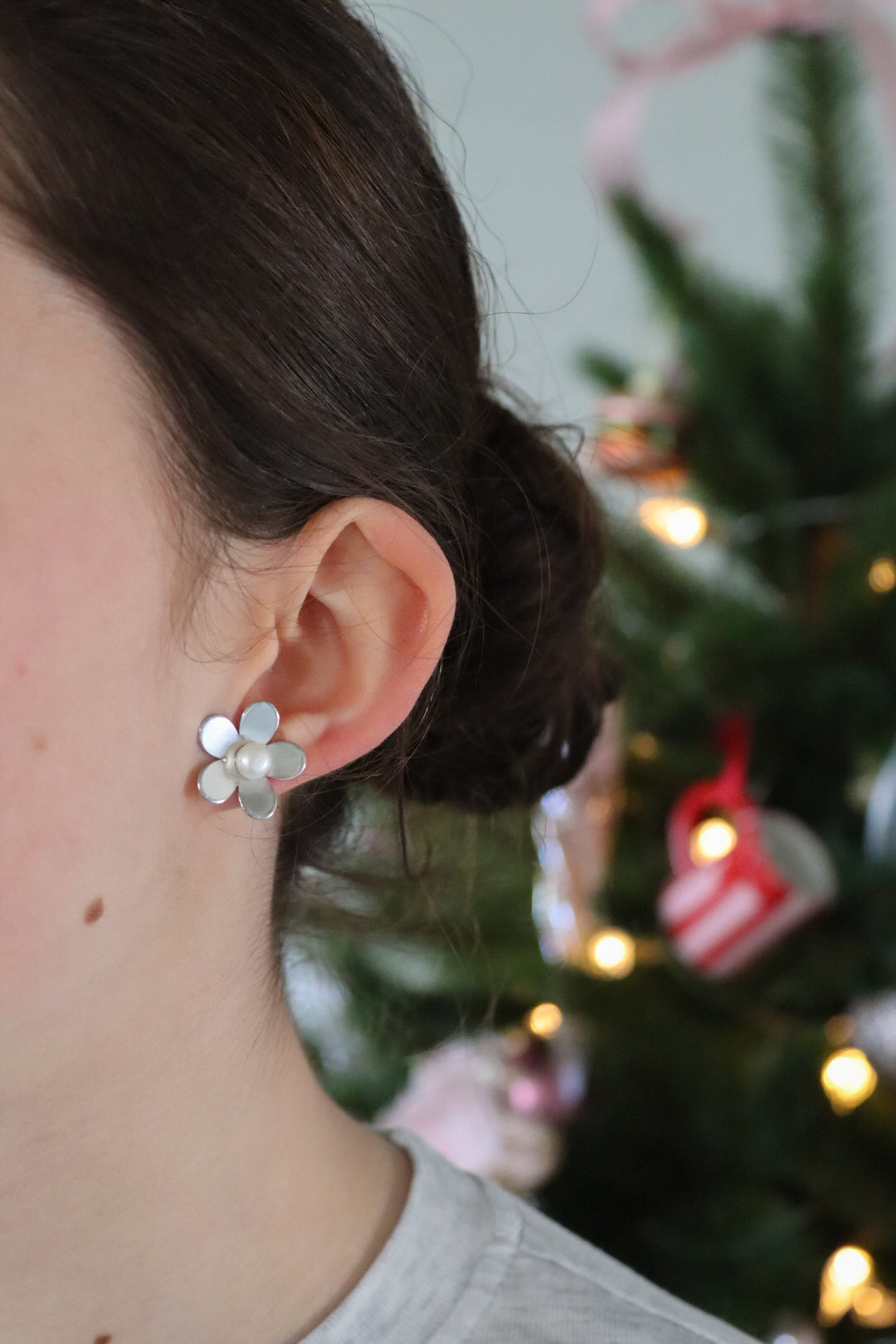 Oorbellen bloem zoetwaterkraal