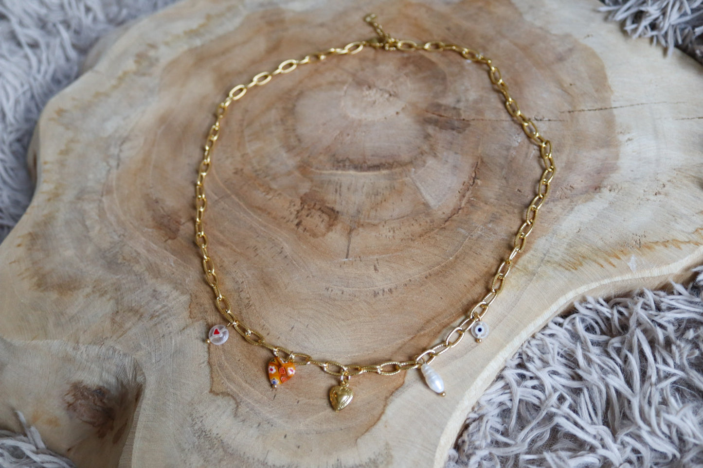 Bedelketting oranje wit