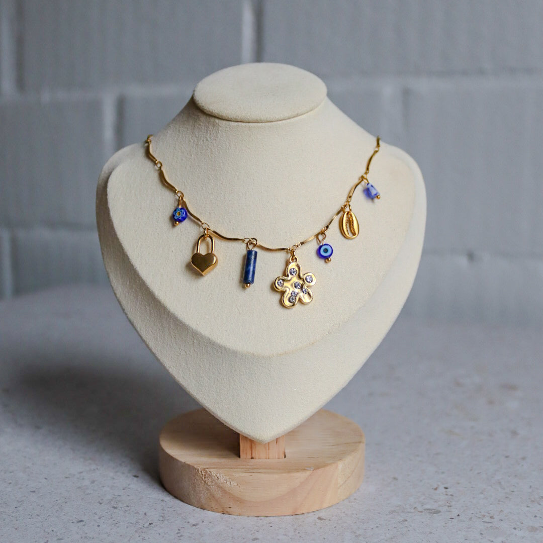 Bedelketting blauw