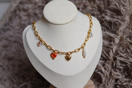 Bedelketting oranje wit