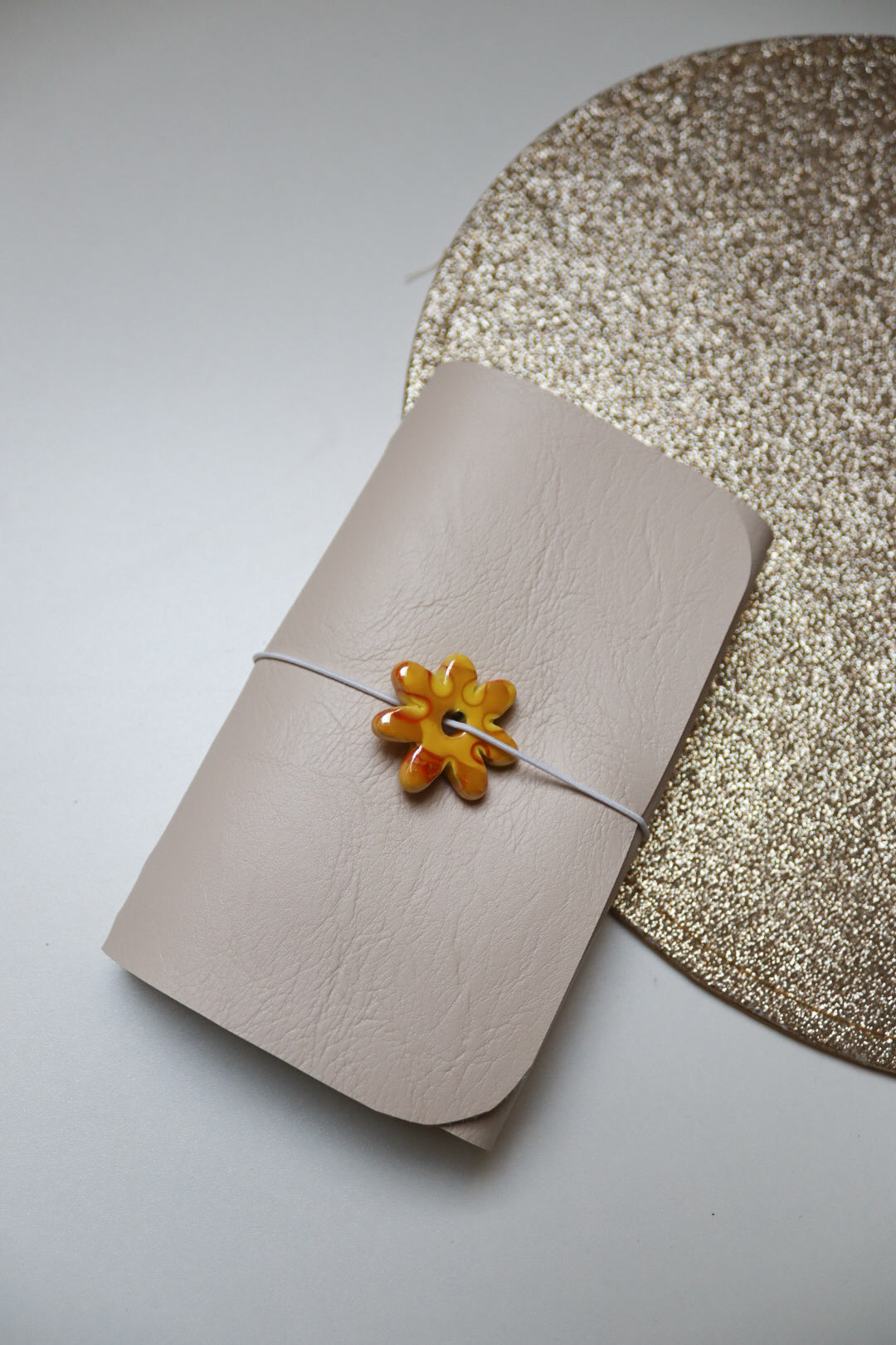 Mini journal wit bloem