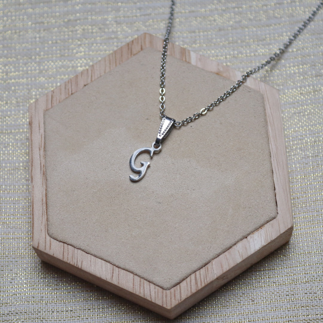 Ketting initiaal - zilver